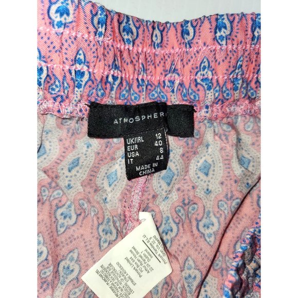 Atmosphere women's pink and blue drawstring tie shorts size 8 1236 - Picture 6 of 7